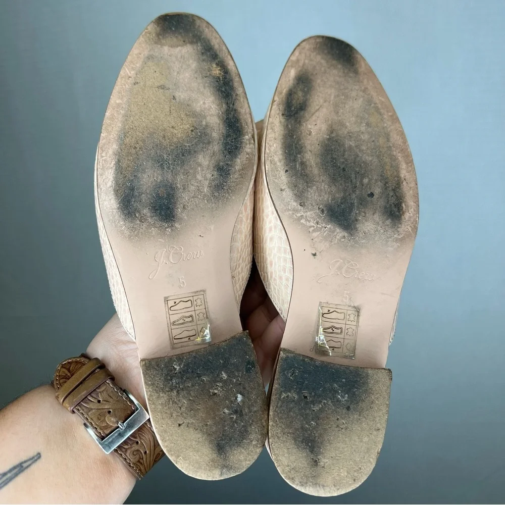 J. Crew | Nude Cream Suede Mules‎ with Fringe 5 Heeled Kiltie penny academy